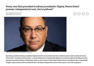 Scandalul Victor Ponta - Cristina Cileacu şi Valentin Stan, reflectat de pagina web a postului Digi24
